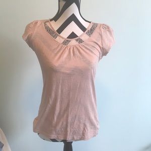 Ann Taylor Loft nude/lace shirt